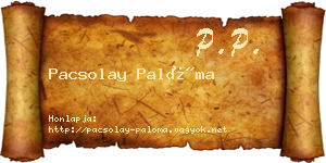 Pacsolay Palóma névjegykártya